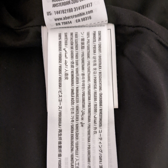 Abercrombie & Fitch Vegan Leather Moto Jacket Black - Picture 7 of 8